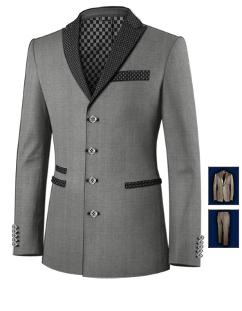Prix D Un Costume En Lin Et Coton with 4 Buttons, Single Breasted