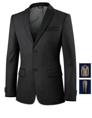 Veste Costume Cotton with 2 Buttons, Single Breasted