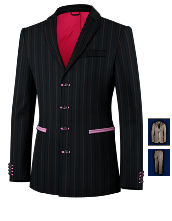 Costume Bleu Ciel Lin with 4 Buttons, Single Breasted