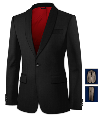Costume Marron Cintr� with 1 Button, Single Breasted