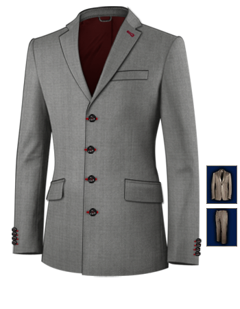 Costume Sur Mesure Gentlemen with 4 Buttons, Single Breasted