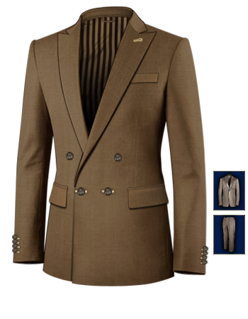 Costume Italien Noir with 4 Buttons, Double Breasted (1 To Close)