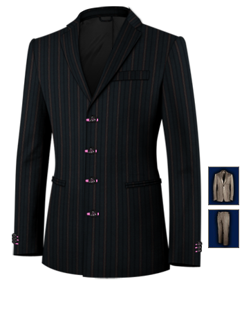 Ensemble Costume Blanc with 4 Buttons, Single Breasted