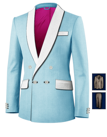 Costume Noir Type Men In Black with 4 Buttons, Double Breasted (1 To Close)