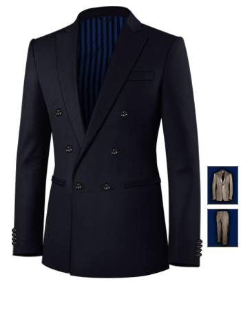 Costumes Demi Mesure Paris with 6 Buttons, Double Breasted (1 To Close)