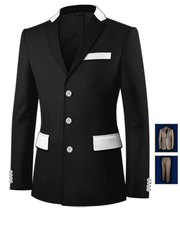 Costume Sur Mesure Grande Taille with 3 Buttons, Single Breasted