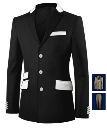Costume Sur Mesure Strasbourg with 3 Buttons, Single Breasted