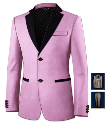 Costume Noir Brillant with 2 Buttons, Single Breasted