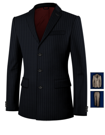 Costume En Couleur Et Revers Un Autre Couleur with 3 Buttons, Single Breasted