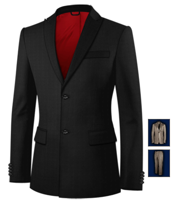 Costume Pas Chere Italien with 2 Buttons, Single Breasted