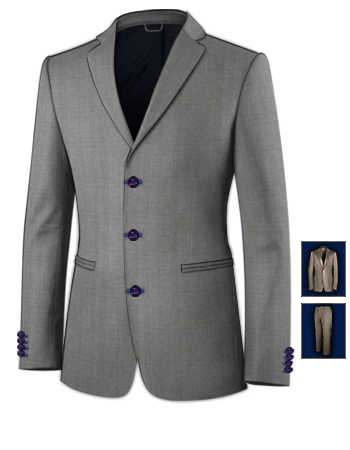 Cherche Costume Plus De 1.87 M with 3 Buttons, Single Breasted