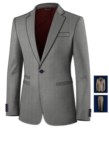 Costumes Hommes Clermont Ferrand with 1 Button, Single Breasted
