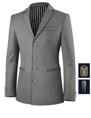 Costumes Anglais with 4 Buttons, Single Breasted