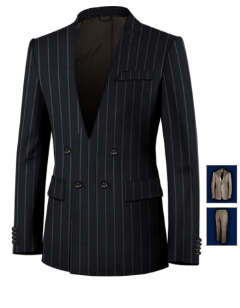 Costumes Hommes Un Bouton with 4 Buttons, Double Breasted (1 To Close)