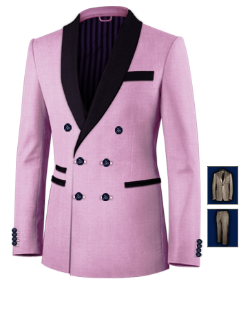 Costume De Luxe Double Poche Ray� with 6 Buttons, Double Breasted (2 To Close)