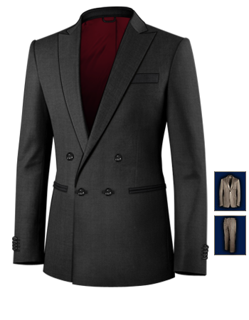 Gilet Costume Lin with 4 Buttons, Double Breasted (1 To Close)