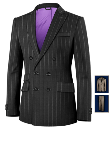 Costume 50's Homme with 6 Buttons, Double Breasted (2 To Close)