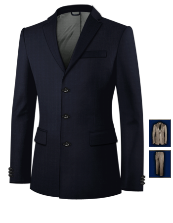 Costumes Sur Mesure Pas Cher with 3 Buttons, Single Breasted