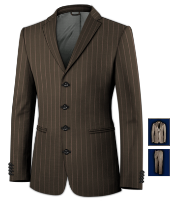 Costume Blanc Pas Chere with 4 Buttons, Single Breasted