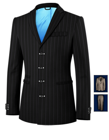 Gilet De Costume with 4 Buttons, Single Breasted