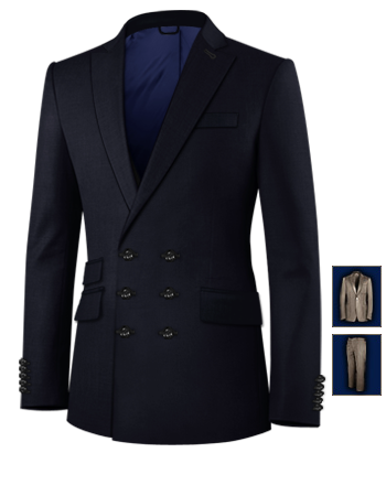 Robe Chine Sur Mesure with 6 Buttons, Double Breasted (3 To Close)