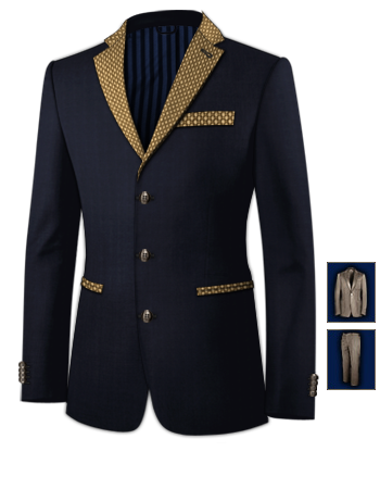 Costume Bleu Marine Trois Pices with 3 Buttons, Single Breasted