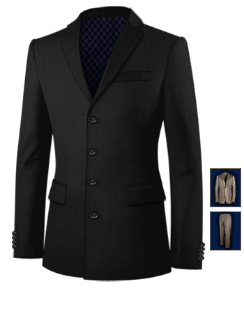Costume Paris with 4 Buttons, Single Breasted