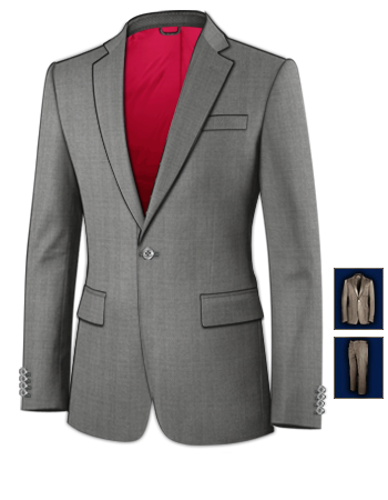 Prendre Mesures Costumes Hommes with 1 Button, Single Breasted