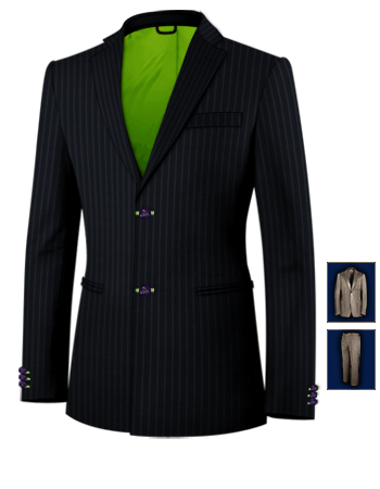 Costume Sur Mesure Lyon with 2 Buttons, Single Breasted
