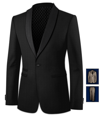 Costumes Hommes Separables Pas Cher with 1 Button, Single Breasted