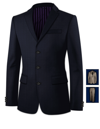 Costume Blanc Et Noir with 3 Buttons, Single Breasted