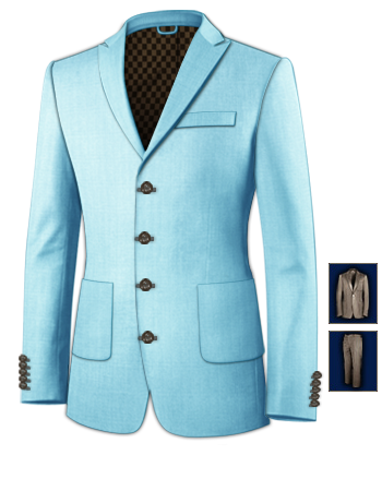 Costume Homme Slim Fit with 4 Buttons, Single Breasted