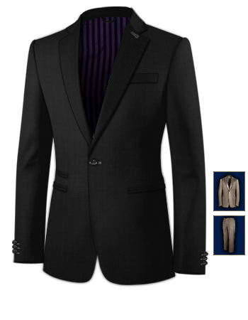 Costume A Bordeaux with 1 Button, Single Breasted