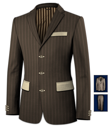 Costume Sur Mesure Cout with 3 Buttons, Single Breasted