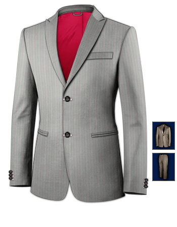 Costume Trois Piece Marron with 2 Buttons, Single Breasted