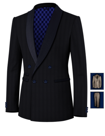 Costum D'homme with 4 Buttons, Double Breasted (1 To Close)