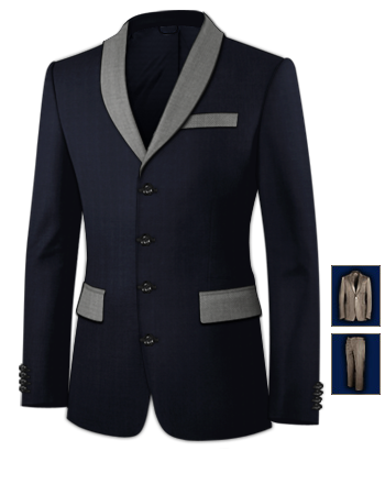 Costume Homme Sur Mesure Paris Creation with 4 Buttons, Single Breasted