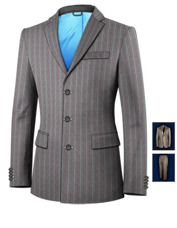 Costume Mariage Argent� with 3 Buttons, Single Breasted