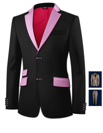 Veste De Costume Bordeaux with 2 Buttons, Single Breasted