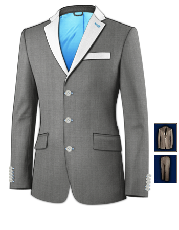Costume De Mariage Montpellier with 3 Buttons, Single Breasted