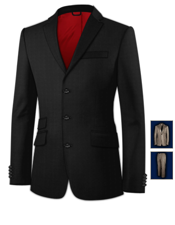 Costume Mariage Couleur Bordeaux with 3 Buttons, Single Breasted