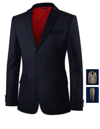 Costume Homme Trois Pieces with 2 Buttons, Single Breasted
