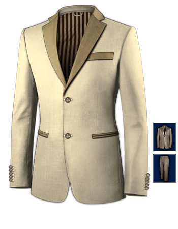 Costard Homme Satin Blanc with 2 Buttons, Single Breasted