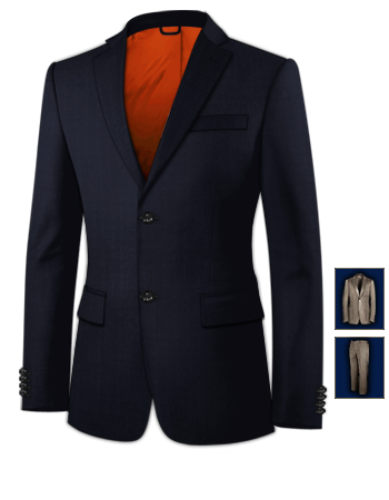 Costume Redingote Col Mao with 2 Buttons, Single Breasted
