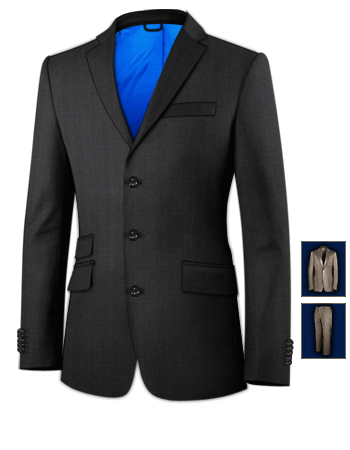 Costume 3 Piece Homme with 3 Buttons, Single Breasted