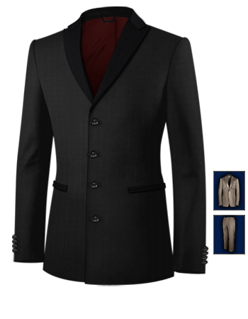 Costume Cintr� En Lin Pour Homme with 4 Buttons, Single Breasted