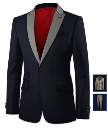 Costume Velours Homme with 1 Button, Single Breasted