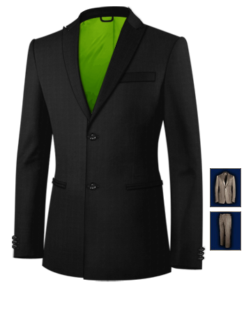 Costume Lin Col Mao Homme with 2 Buttons, Single Breasted