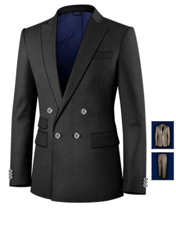 Blazer Bleu Marine Homme with 4 Buttons, Double Breasted (1 To Close)