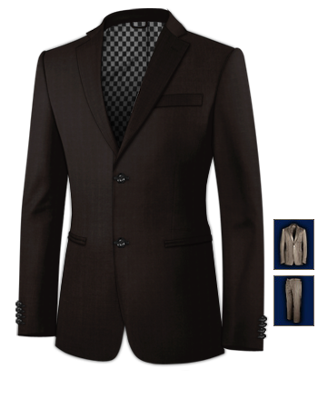 Costume Slim Fit Pour Homme Petit with 2 Buttons, Single Breasted